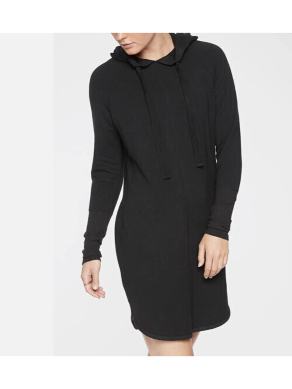 Athlete Solitude Hoodie Dress Sz MP Med Black  Fleece Lined Tunic